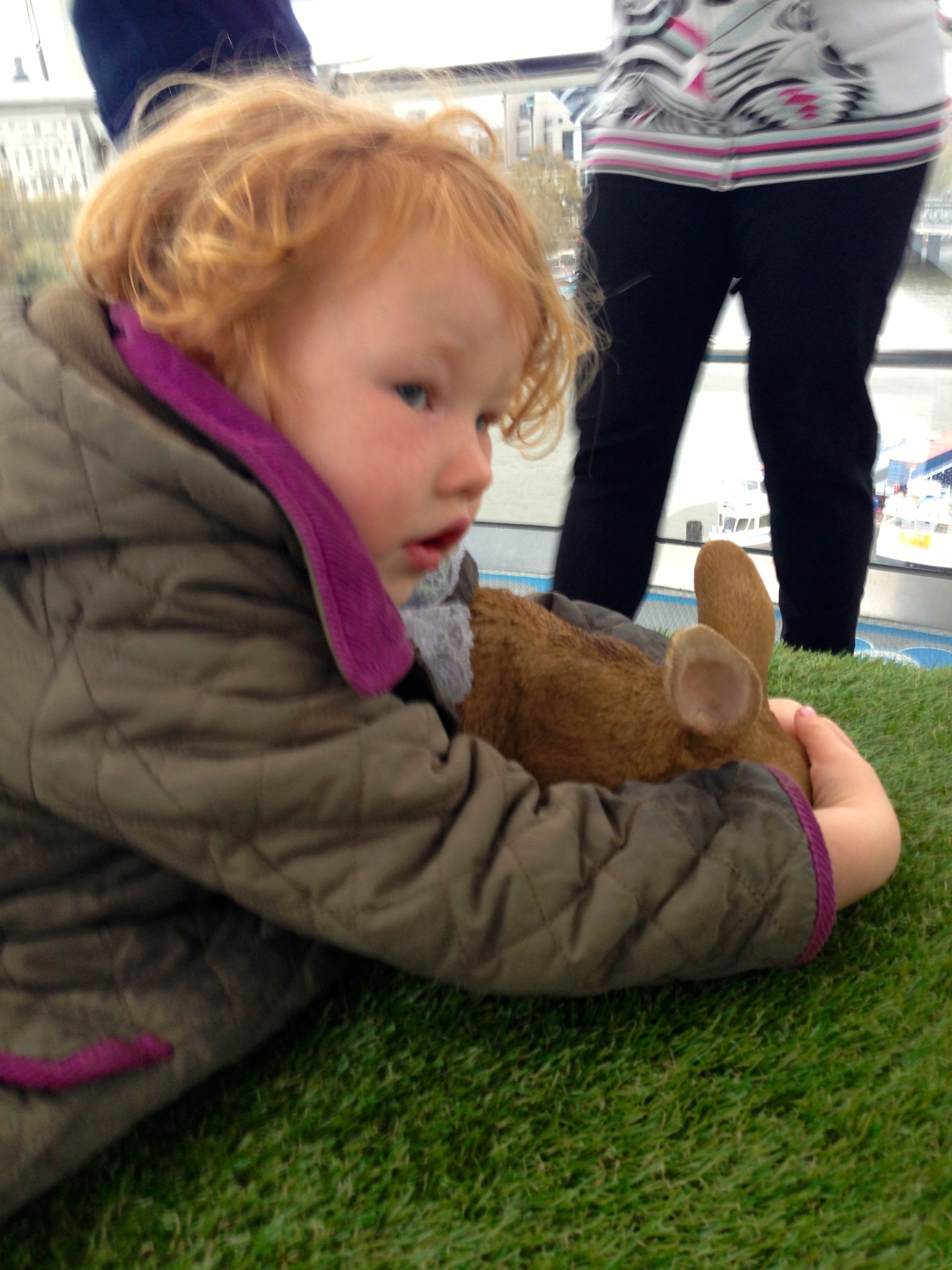 child + rabbit