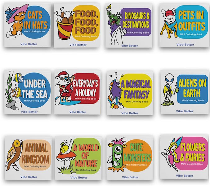 mini colouring books